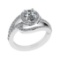 1.61 Ctw SI2/SI1 Diamond 14K White Gold Engagement Ring (ALL DIAMOND ARE LA