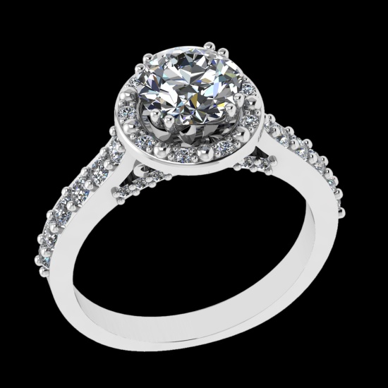1.94 Ctw VS/SI1 Diamond Prong Set 18k white Gold Engagement Ring (ALL DIAMO