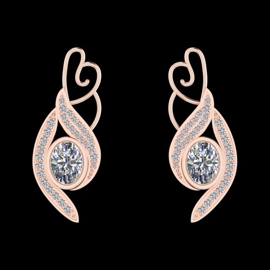 3.14 Ctw SI1/SI2 Diamond 10k Rose Gold Earrings (ALL DIAMOND ARE LAB GROWN)