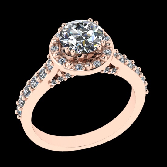 1.94 Ctw VS/SI1 Diamond Prong Set 18k Rose Gold Engagement Ring (ALL DIAMON