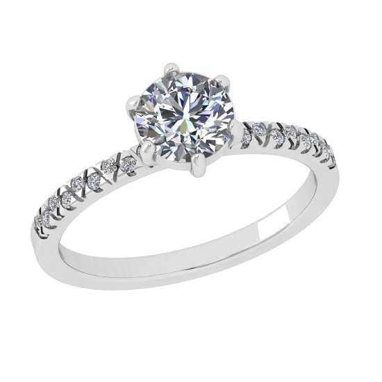0.93 Ctw VS/SI1 Diamond 14k white Gold Engagement Ring (ALL DIAMOND ARE LAB