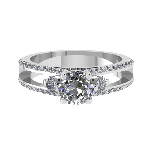4.91 Ctw SI2/SI1 Diamond Prong Set 14k white Gold Engagement Ring (ALL DIAM