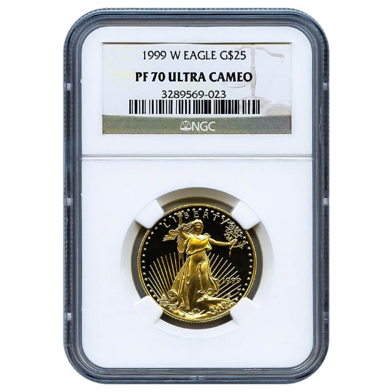 Certified Proof American Gold Eagle $25 1999-W PF70 NGC