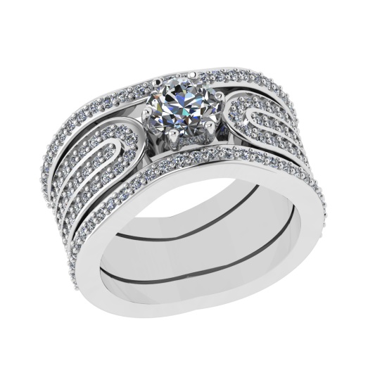 1.81 Ctw SI1/SI2 Diamond 14k white Gold Engagement Ring (ALL DIAMOND ARE LA