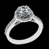 1.94 Ctw VS/SI1 Diamond Prong Set 18k white Gold Engagement Ring (ALL DIAMO