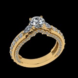 2.46 Ctw VS/SI1 Diamond Prong Set 18k Yellow Gold Engagement Ring (ALL DIAM