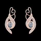 3.14 Ctw SI1/SI2 Diamond 10k Rose Gold Earrings (ALL DIAMOND ARE LAB GROWN)