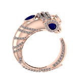1.82 Ctw VS/SI1 Blue Sapphire and Diamond 14K Rose Gold Engagement Ring ALL