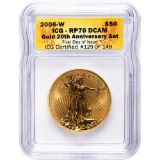 Certified 2006 20th Anniversary Gold Eagle Reverse Proof RP70 ICG