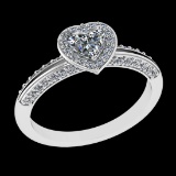 0.88 Ctw VS/SI1 Diamond 10k white Gold Engagement Ring (ALL DIAMOND ARE LAB