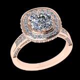 2.59 Ctw VS/SI1 Diamond 14 K Rose Gold Engagement Ring (ALL DIAMOND ARE LAB