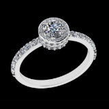 1.21 Ctw VS/SI1 Diamond Prong Set 18k white Gold Engagement Ring (ALL DIAMO