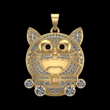 5.15 Ctw SI1/SI2Diamond Prong Set 10k Yellow Gold Creature Pendant(ALL DIAM