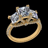 4.58 Ctw SI1/SI2 Diamond 10k Yellow Gold Engagement Ring (ALL DIAMOND ARE L