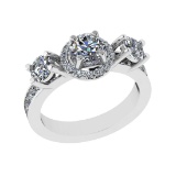 2.30 Ctw SI1/SI2 Diamond Prong Set 14k white Gold Engagement Ring (ALL DIAM