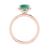 2.59 Ctw VS/SI1 Emerald and Diamond 14k Rose Gold Engagement Ring (ALL DIAM