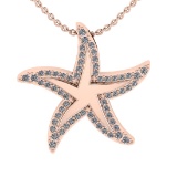 0.33 Ctw VS/SI1 Diamond 14k Rose Gold Star Pendant (ALL DIAMOND ARE LAB GRO