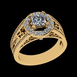 1.57 Ctw VS/SI1 Diamond 10k Yellow Gold Engagement Ring (ALL DIAMOND ARE LA