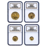 Certified American Gold Eagle 4pc Set 2002 MS69 NGC