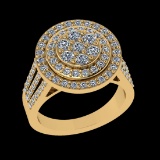 1.60 Ctw VS/SI1 Diamond 14 K Yellow Gold Cluster Engagement Ring (ALL DIAMO
