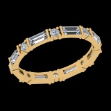 1.40 Ctw VS/SI1 Diamond 10k Yellow Gold Eternity Band Ring (ALL DIAMOND ARE