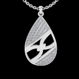 0.27 Ctw VS/SI1 Diamond 10k White Gold Pandant (ALL DIAMOND ARE LAB GROWN)
