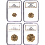 Certified American Gold Eagle 4pc Set 2005 MS69 NGC