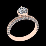 1.61 Ctw VS/SI1 Diamond 10k Rose Gold Engagement Ring (ALL DIAMOND ARE LAB