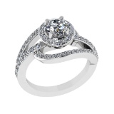 1.61 Ctw SI2/SI1 Diamond 14K White Gold Engagement Ring (ALL DIAMOND ARE LA