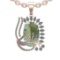 20.43 Ctw I2/I3 Green Amethyst And Diamond 10K Rose Gold Necklace(ALL DIAMO