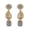 13.57 Ctw VS/SI1 Diamond Prong Set 14K Yellow Gold Dangle Stud Earrings (AL