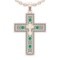 1.96 Ctw VS/SI1 Emerald and Diamond 14k Rose Gold Pandant Necklace (ALL DIA