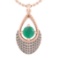 0.80 Ctw VS/SI1 Emerald and Diamond 14k Rose Gold Engagement Ring