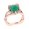 3.40 Ctw VS/SI1 Emerald and Diamond 14k Rose Gold Engagement Ring