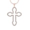 1.17 Ctw VS/SI1 Diamond 14K Rose Gold Necklace (ALL DIAMOND ARE LAB GROWN )