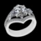 3.40 Ctw SI1/SI2 Diamond 10k white Gold Engagement Ring (ALL DIAMOND ARE LA