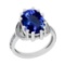 7.00 Ctw VS/SI1 Tanzanite And Diamond 18k White Gold Cocktail Ring
