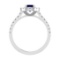 0.92 Ctw VS/SI1 Blue Sapphire and Diamond 14k white Gold Engagement Ring (A