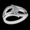0.72 Ctw SI1/SI2Diamond Prong Set 10k white Gold Engagement Ring (ALL DIAMO