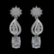 13.57 Ctw VS/SI1 Diamond Prong Set 18k white Gold Dangle Stud Earrings (ALL