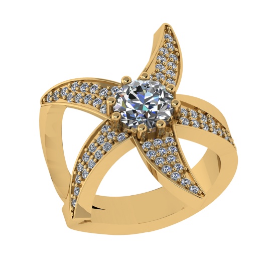 1.82 Ctw VS/SI1 Diamond Prong Set 14k Yellow Gold Engagement Ring (ALL DIAM