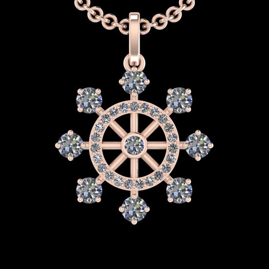 2.45 Ctw VS/SI1 Diamond 10k Rose Gold Christmas Theme Pandant (ALL DIAMOND