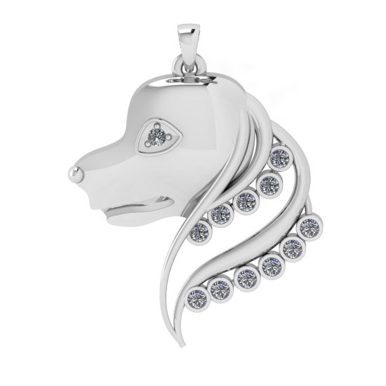 0.42 Ctw VS/SI1 Diamond 14k white Gold Pendant (ALL DIAMOND ARE LAB GROWN )