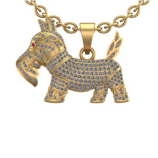 1.38 Ctw VS/SI1 Diamond 10K Yellow Gold Necklace (ALL DIAMOND ARE LAB GROWN