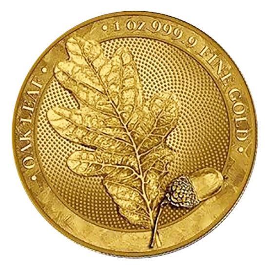 2019 Germania Mint 100 Mark Gold Oak Leaf BU