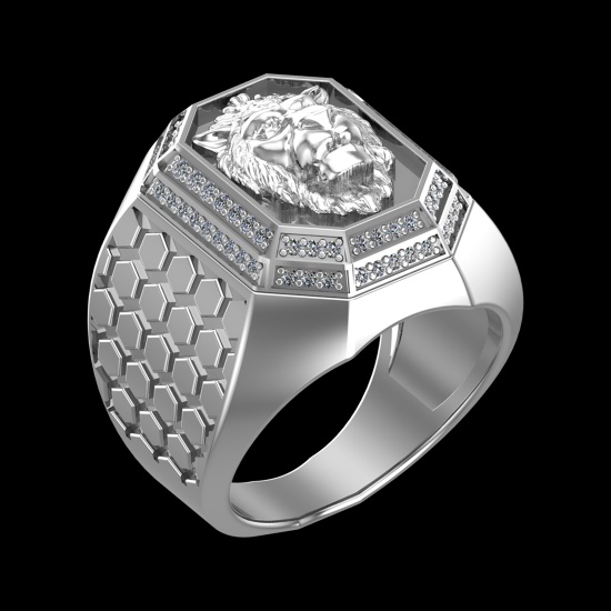 0.41 Ctw VS/SI1 Diamond Prong Set 18k white Gold Creature theme Ring (ALL D