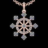 2.45 Ctw VS/SI1 Diamond 10k Rose Gold Christmas Theme Pandant (ALL DIAMOND