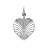 2.13 Ctw SI1/SI2 Diamond Prong Set 14k white Gold Pendant (ALL DIAMOND ARE