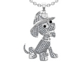 2.88 Ctw VS/SI1 Treated Fancy Black and white Diamond 14K White Gold Hip Ho