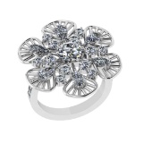 3.50 Ctw SI1/SI2 Diamond Prong Set 14k white Gold Engagement Ring (ALL DIAM